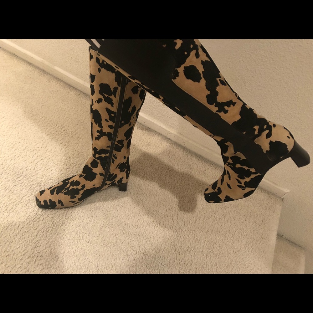 Via Spiga Cow Print Boots